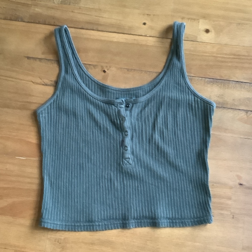 Wild Fable Army Green Ribbed Tank Top